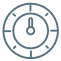 Clock icon with a minimalist design.